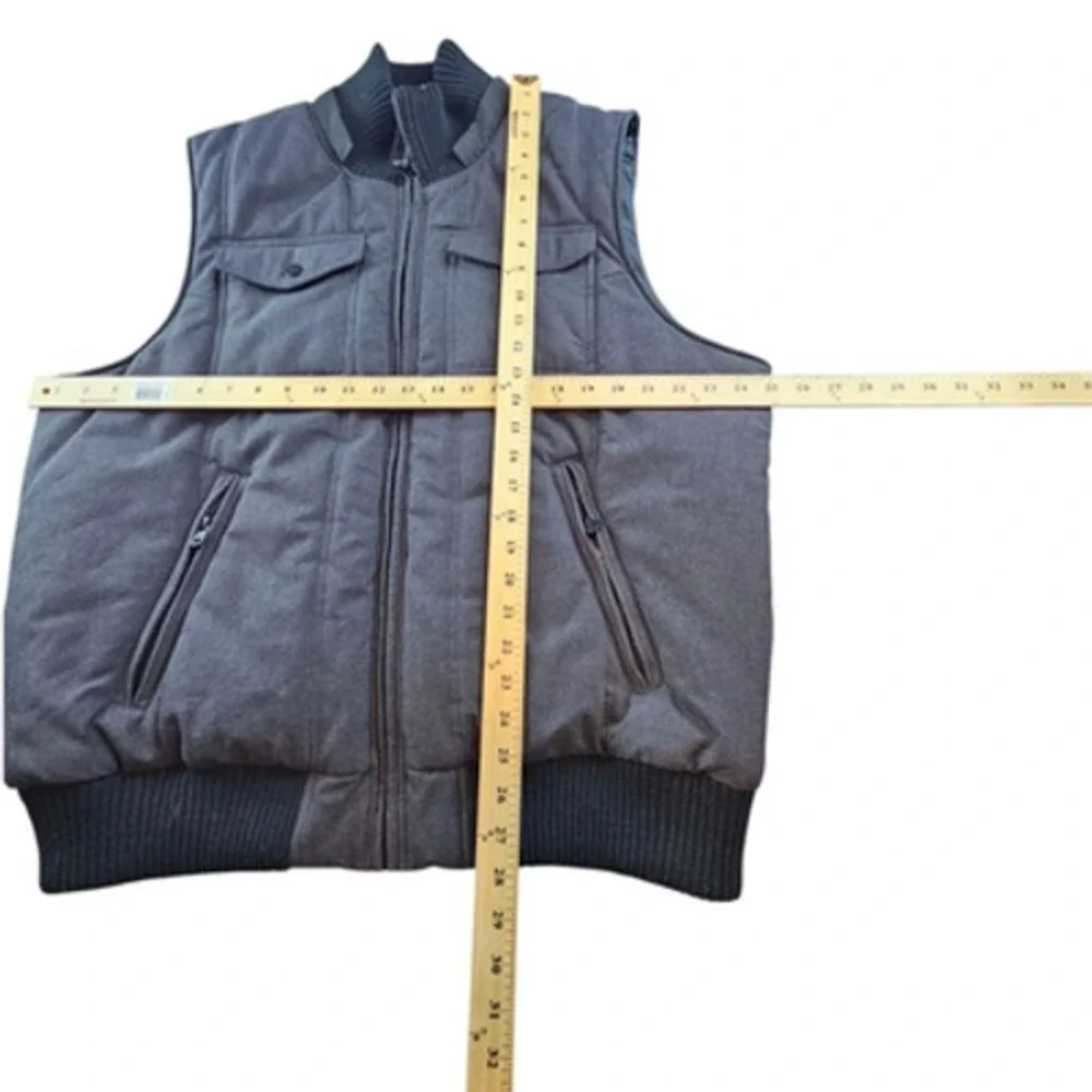 Levis‎ Vest Mens 2XL Gray Puffer Quilted Sleeveless Full Zip Pockets Jacket